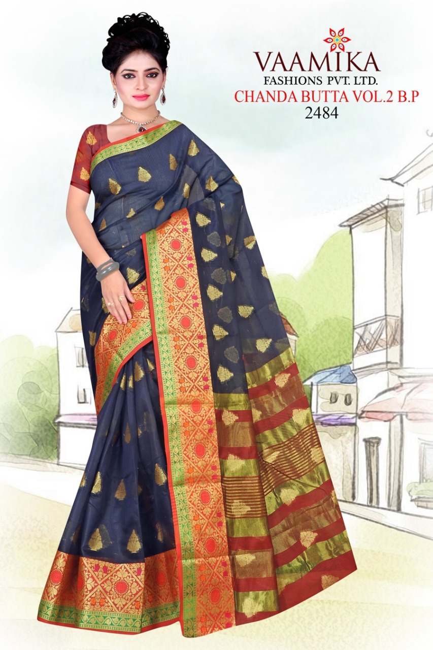 Vaamika Presents Chanda Butta 2 B.p Collection Of Jute Silk Festive Sarees