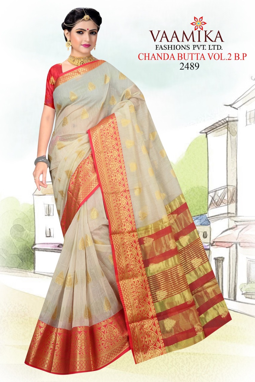 Vaamika Presents Chanda Butta 2 B.p Collection Of Jute Silk Festive Sarees