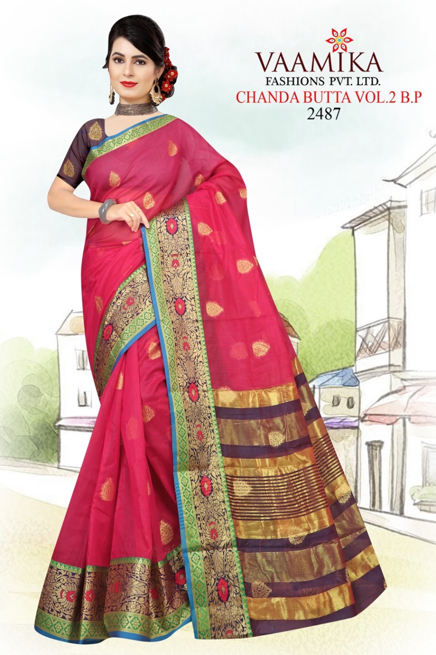 Vaamika Presents Chanda Butta 2 B.p Collection Of Jute Silk Festive Sarees
