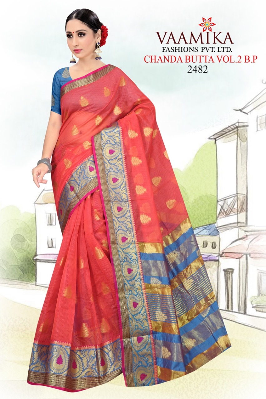 Vaamika Presents Chanda Butta 2 B.p Collection Of Jute Silk Festive Sarees