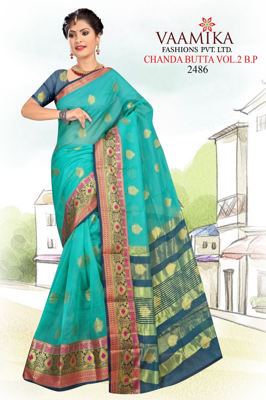 Vaamika Presents Chanda Butta 2 B.p Collection Of Jute Silk Festive Sarees