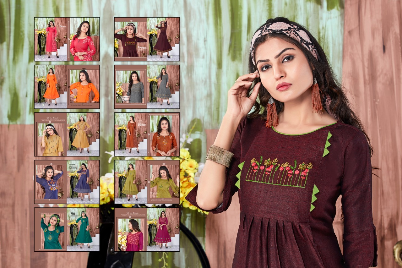 Fc Presents Lichi Anarkali Kurtis Catalogue