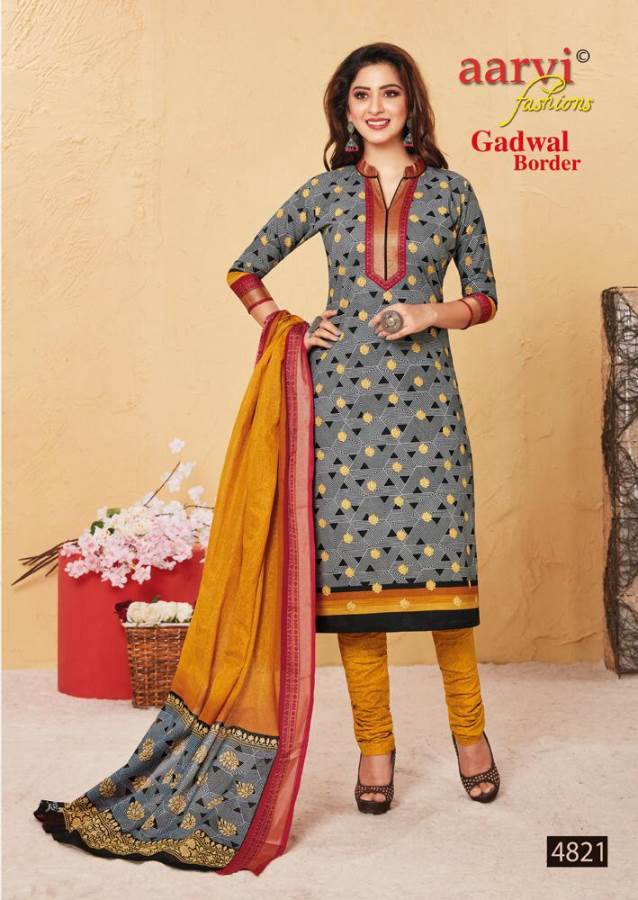 Aarvi Presents Gadwal Border 6 Collection Of Cambric Cotton Classy Printed Dress Materials