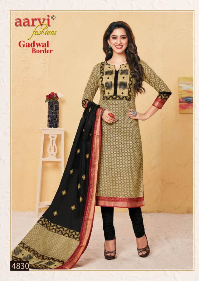 Aarvi Presents Gadwal Border 6 Collection Of Cambric Cotton Classy Printed Dress Materials