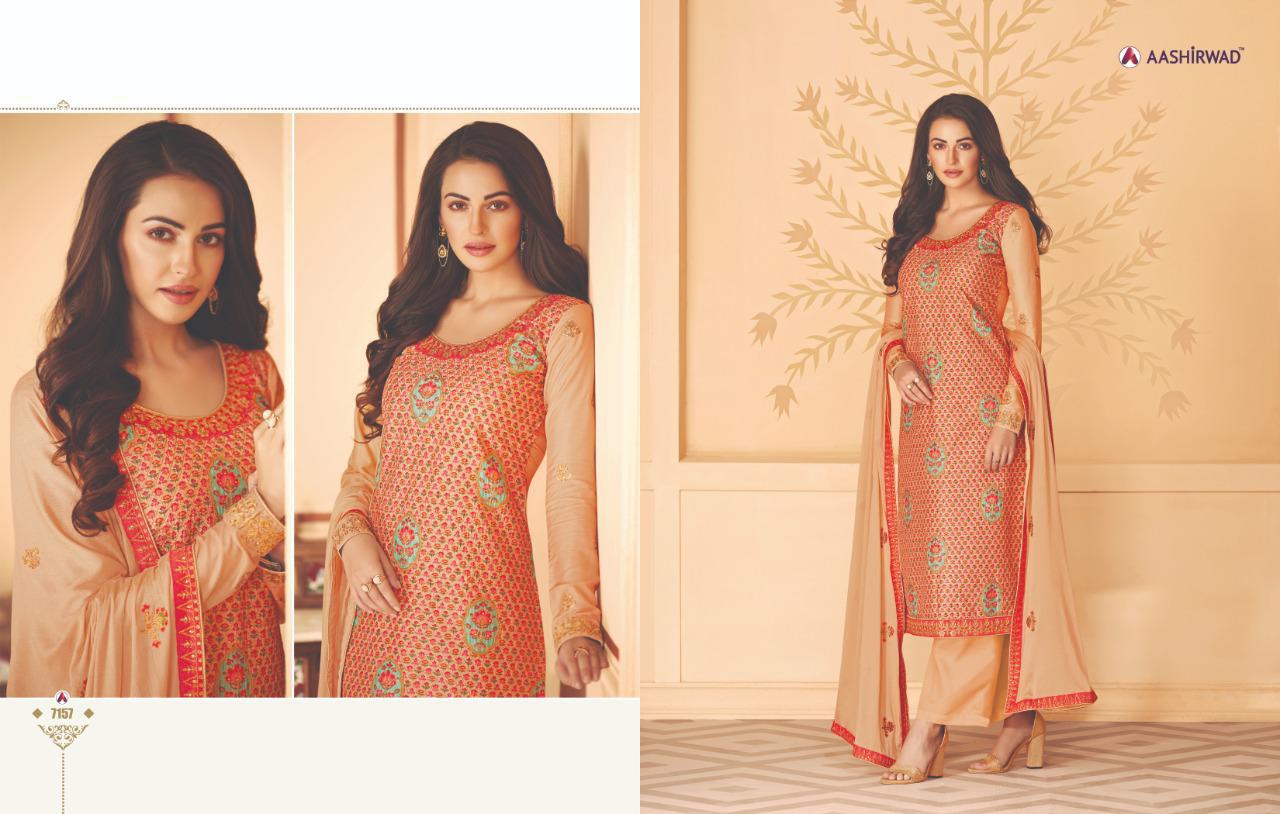 Ashirwad Presents Sakhi Collection Of Digital Style Print Heavy Tussar Silk Salwar Suits
