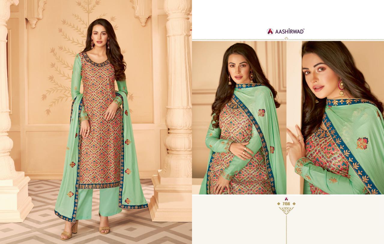 Ashirwad Presents Sakhi Collection Of Digital Style Print Heavy Tussar Silk Salwar Suits