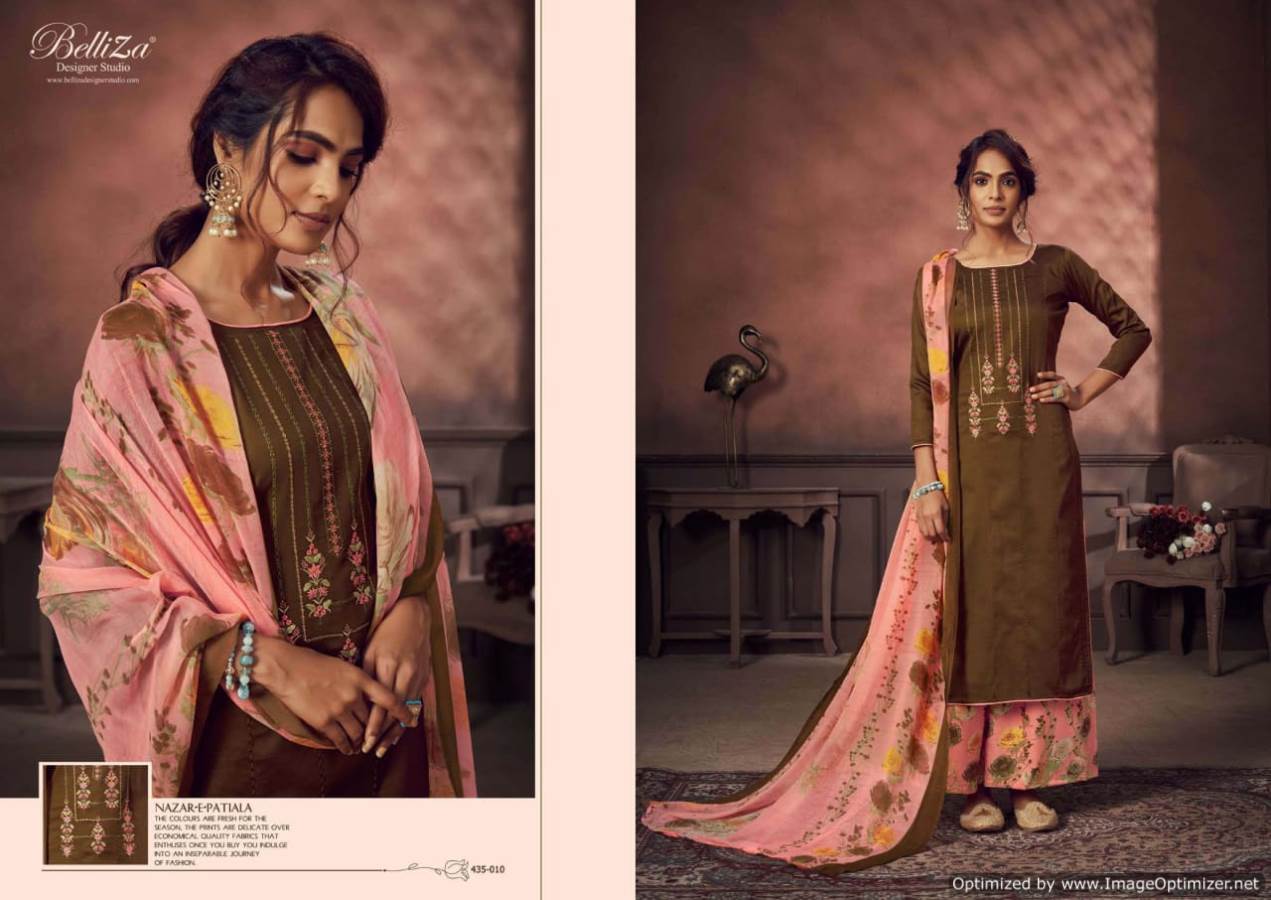 Belliza Presents Nazar E Patiyala 3 Collection Of Jam Cotton Kashmiri Embroidered Dress Materials