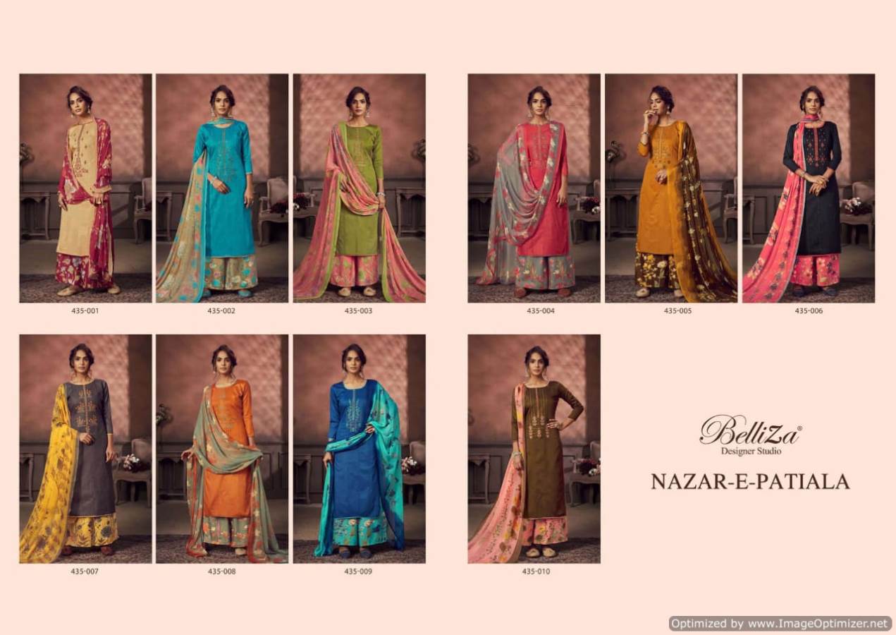 Belliza Presents Nazar E Patiyala 3 Collection Of Jam Cotton Kashmiri Embroidered Dress Materials
