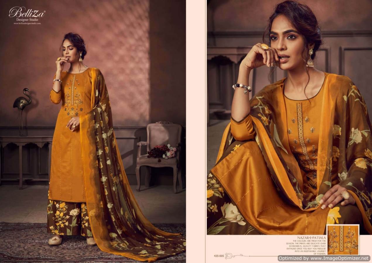 Belliza Presents Nazar E Patiyala 3 Collection Of Jam Cotton Kashmiri Embroidered Dress Materials
