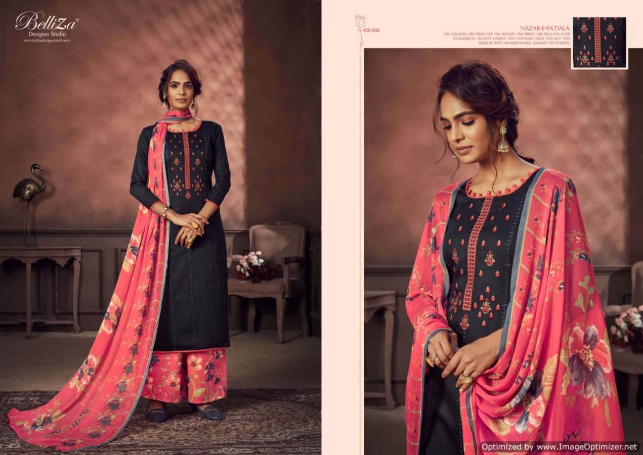 Belliza Presents Nazar E Patiyala 3 Collection Of Jam Cotton Kashmiri Embroidered Dress Materials