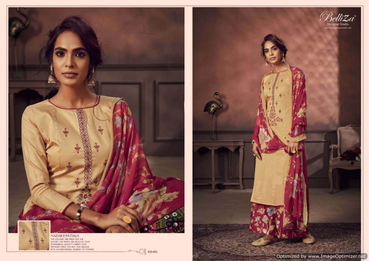 Belliza Presents Nazar E Patiyala 3 Collection Of Jam Cotton Kashmiri Embroidered Dress Materials