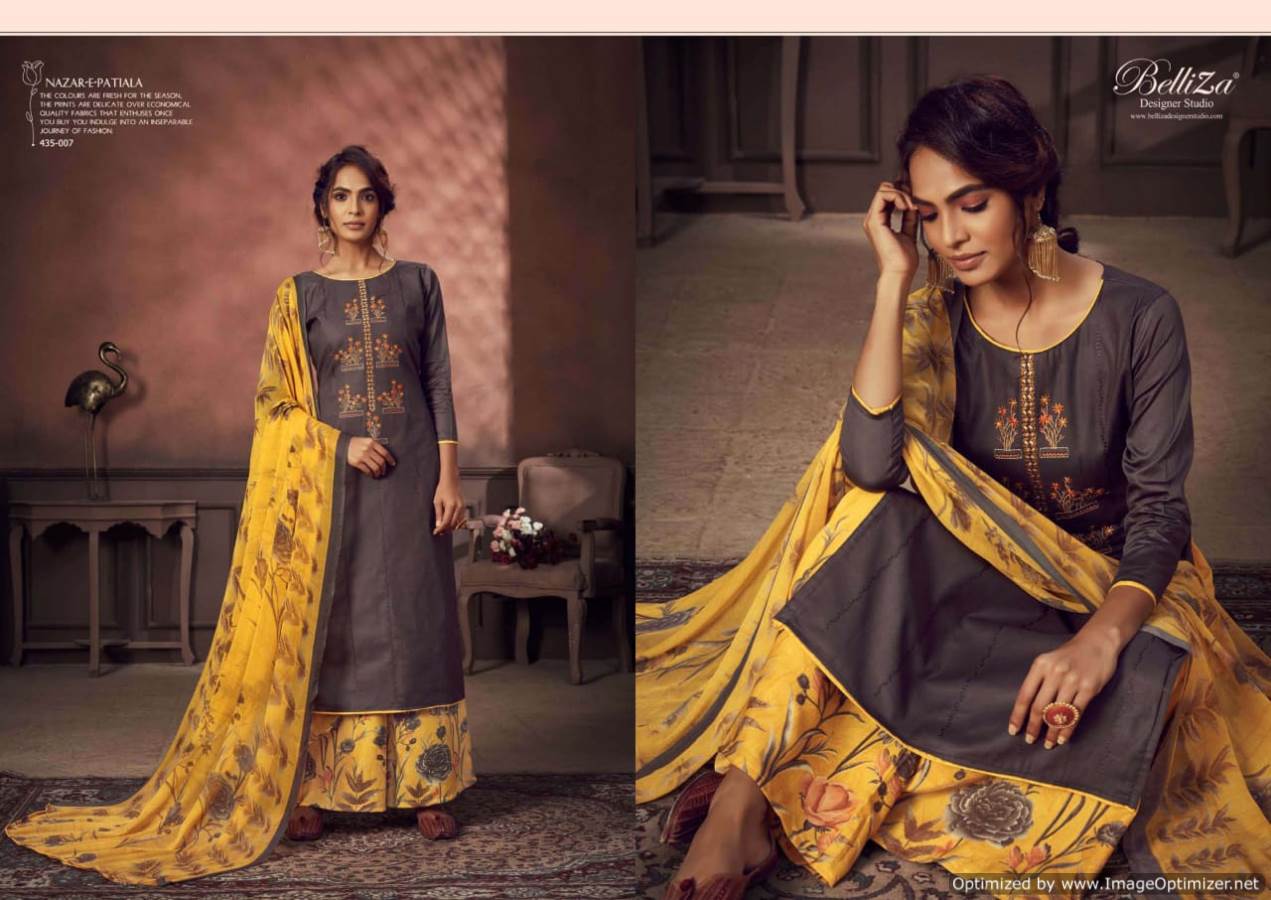 Belliza Presents Nazar E Patiyala 3 Collection Of Jam Cotton Kashmiri Embroidered Dress Materials