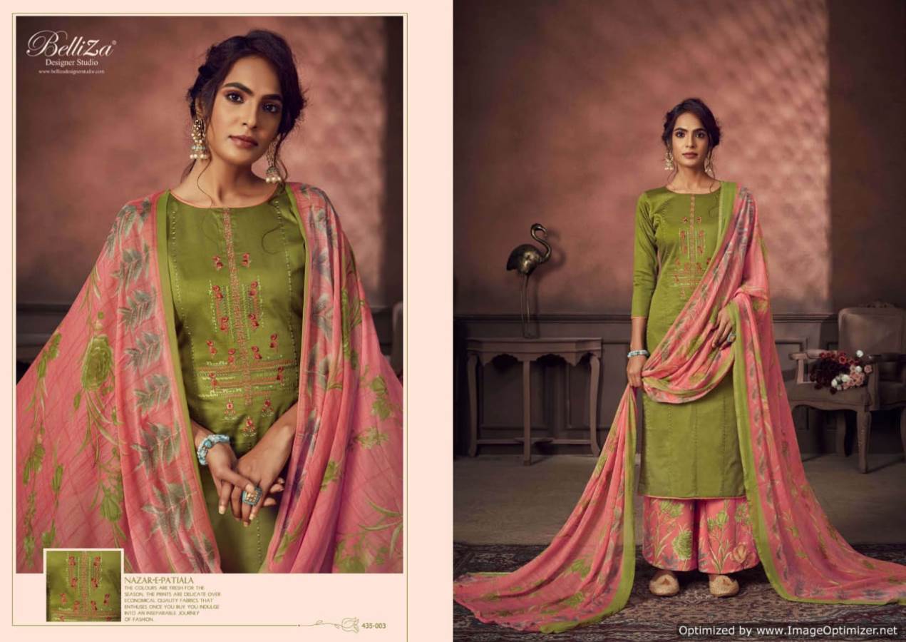 Belliza Presents Nazar E Patiyala 3 Collection Of Jam Cotton Kashmiri Embroidered Dress Materials