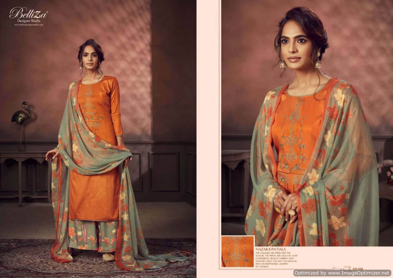 Belliza Presents Nazar E Patiyala 3 Collection Of Jam Cotton Kashmiri Embroidered Dress Materials