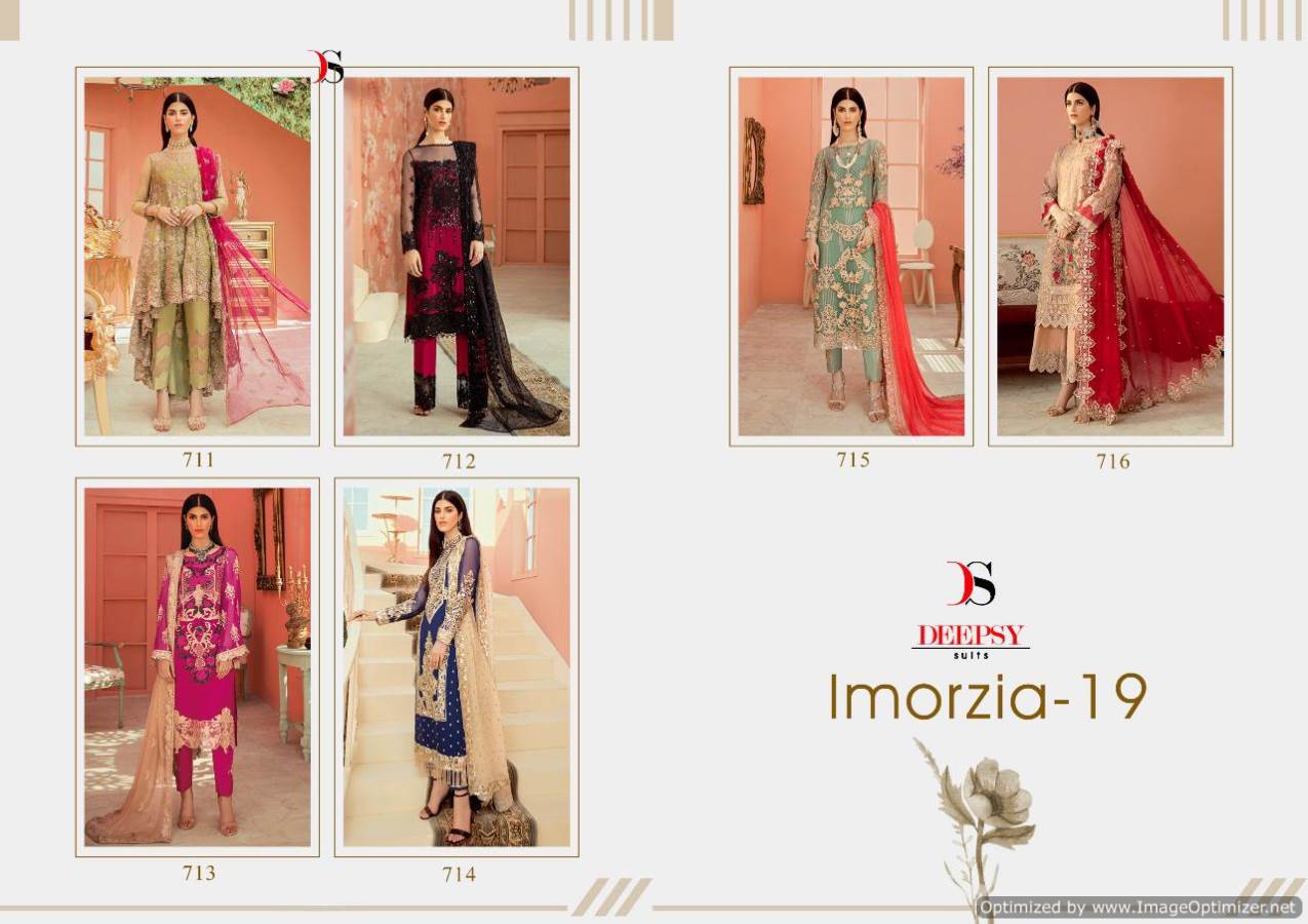 Deepsy Presents Imorzia 19 Collection Of Heavy Georgette Embroidered Designer Pakistani Suits
