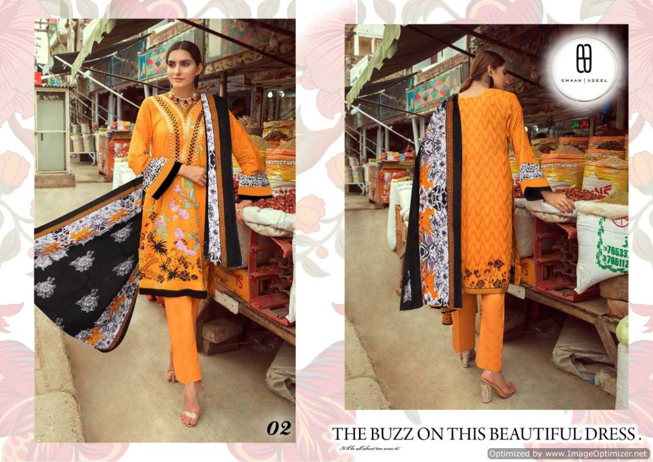 Fc Presents Emaan Adeel 1 Collection Of Printed Lawn Cotton Pakistani Suits