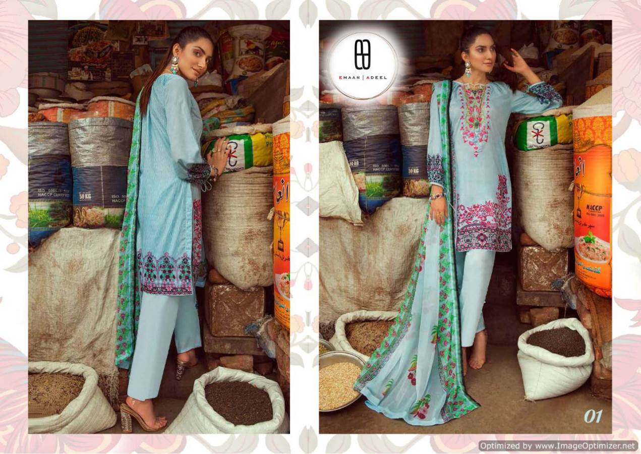 Fc Presents Emaan Adeel 1 Collection Of Printed Lawn Cotton Pakistani Suits