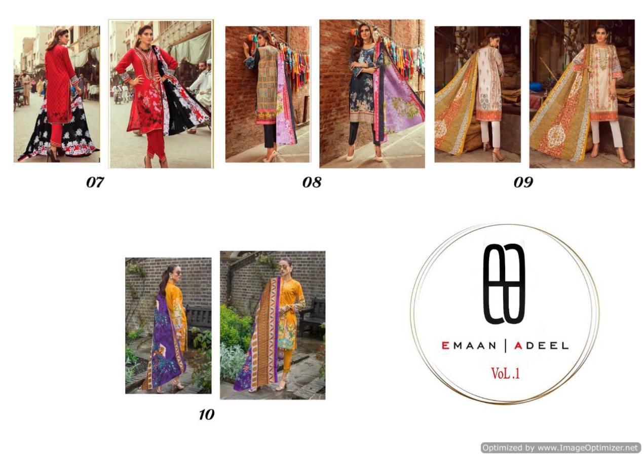 Fc Presents Emaan Adeel 1 Collection Of Printed Lawn Cotton Pakistani Suits