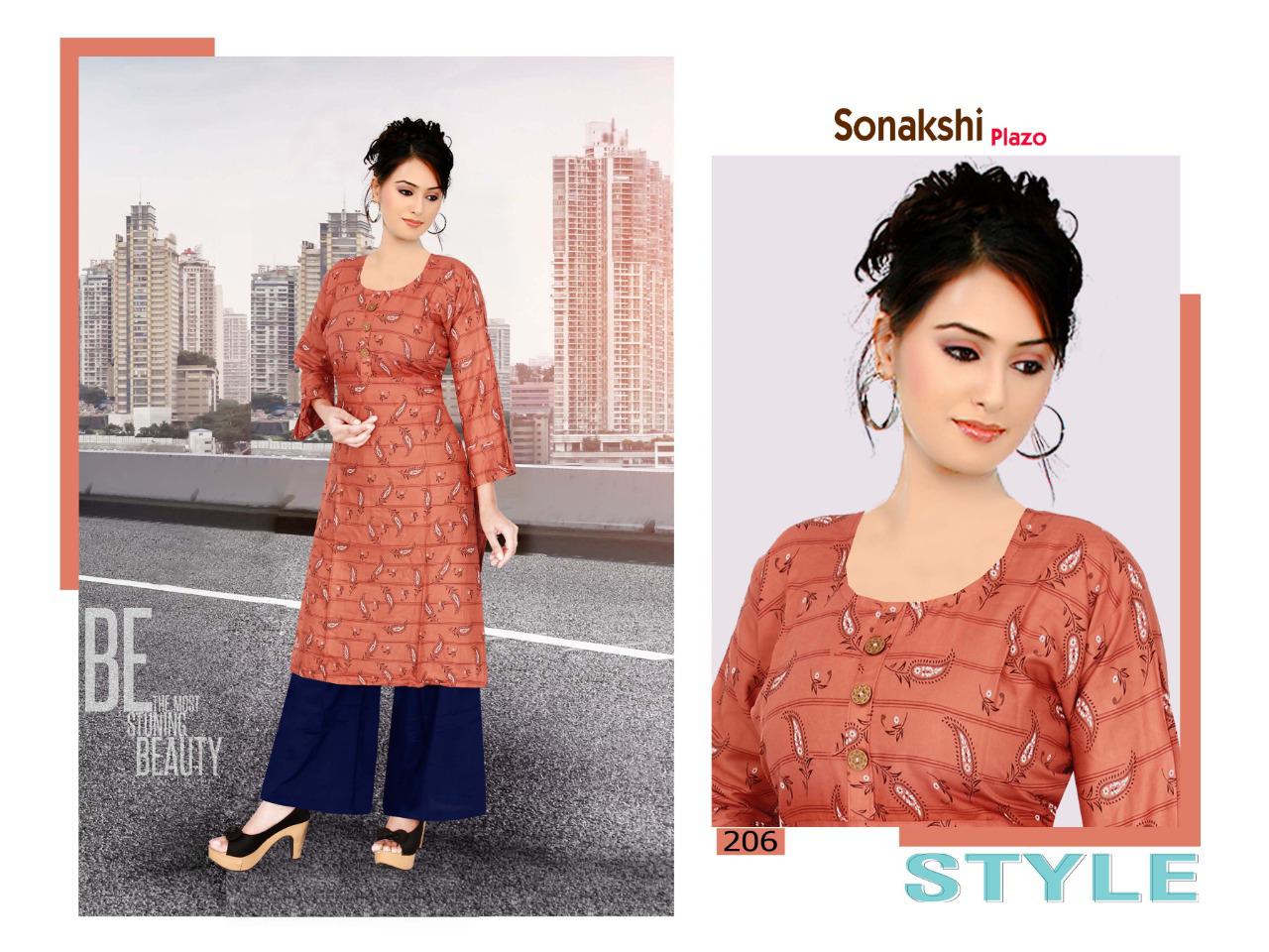 Kiana Fashion Floret Reyon Kurti Plazo Set, Multiple Colors, Design WMN  #502 | Fashion, Kurti designs, Kurti embroidery design