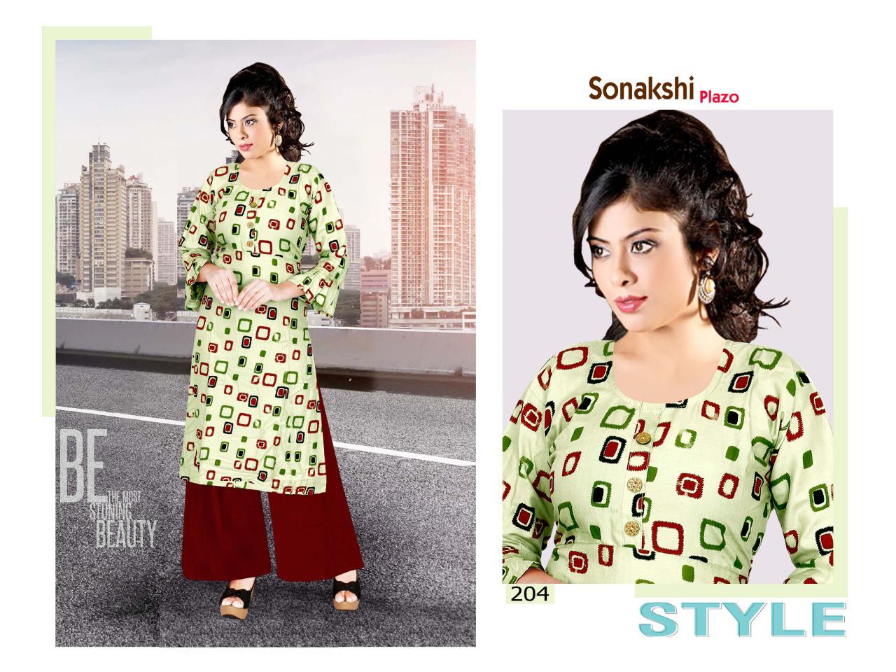Trendy Presents Sonakshi Plazo 2 Collection Of Heavy Rayon Printed Kurti With Plazo