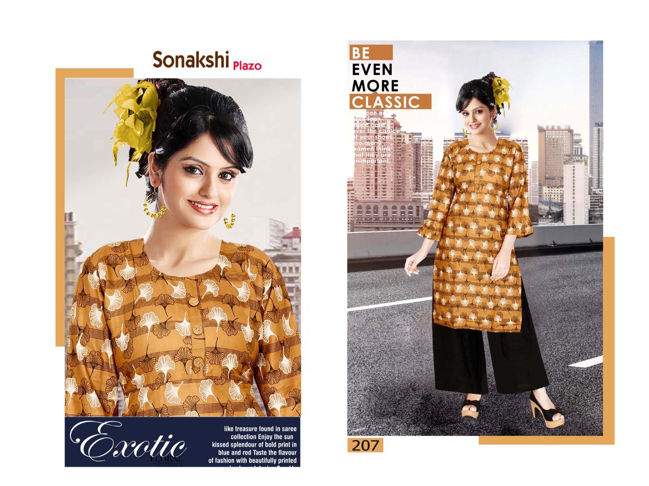 Trendy Presents Sonakshi Plazo 2 Collection Of Heavy Rayon Printed Kurti With Plazo