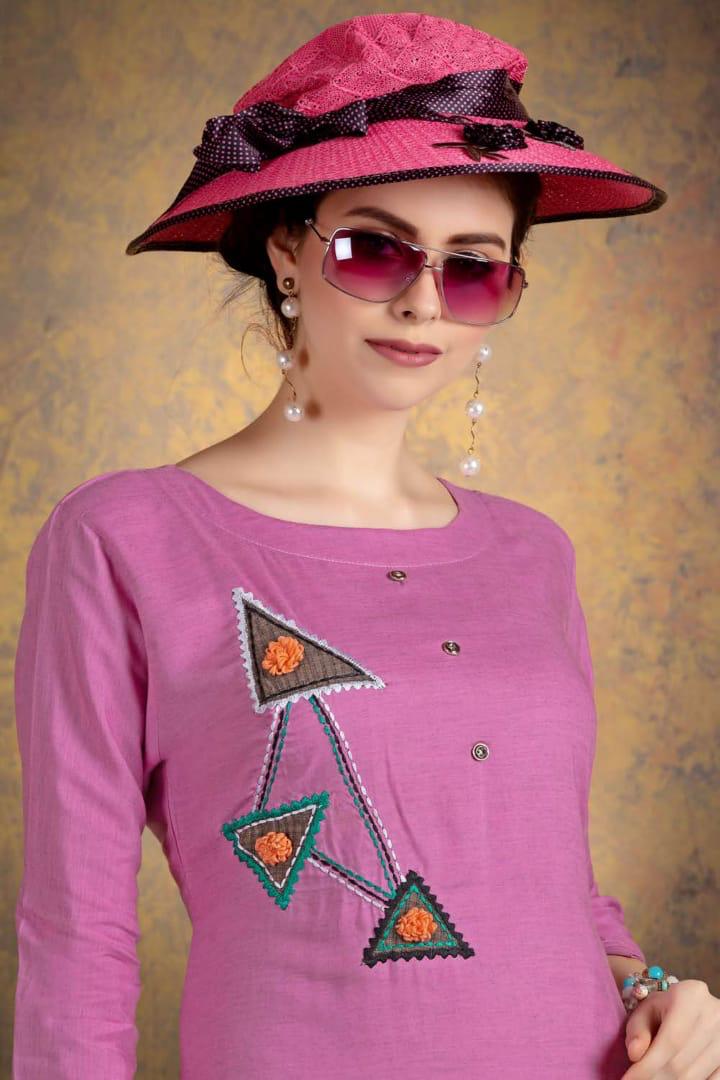 Ft Presents Myraa Collection Of Heavy Rayon Fancy Work Designer Kurtis