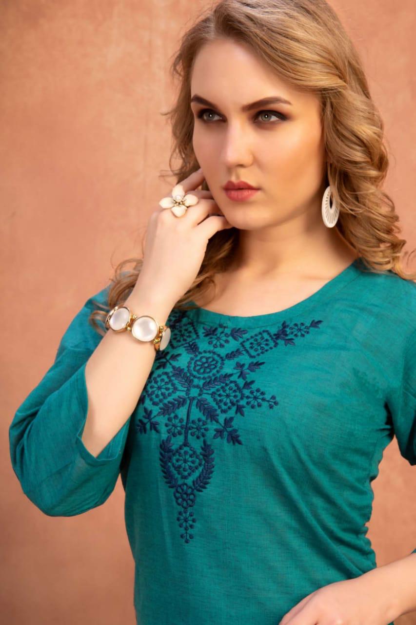 Ft Presents Sairaa Collection Of South Cotton Casual Wear Short Kurtis