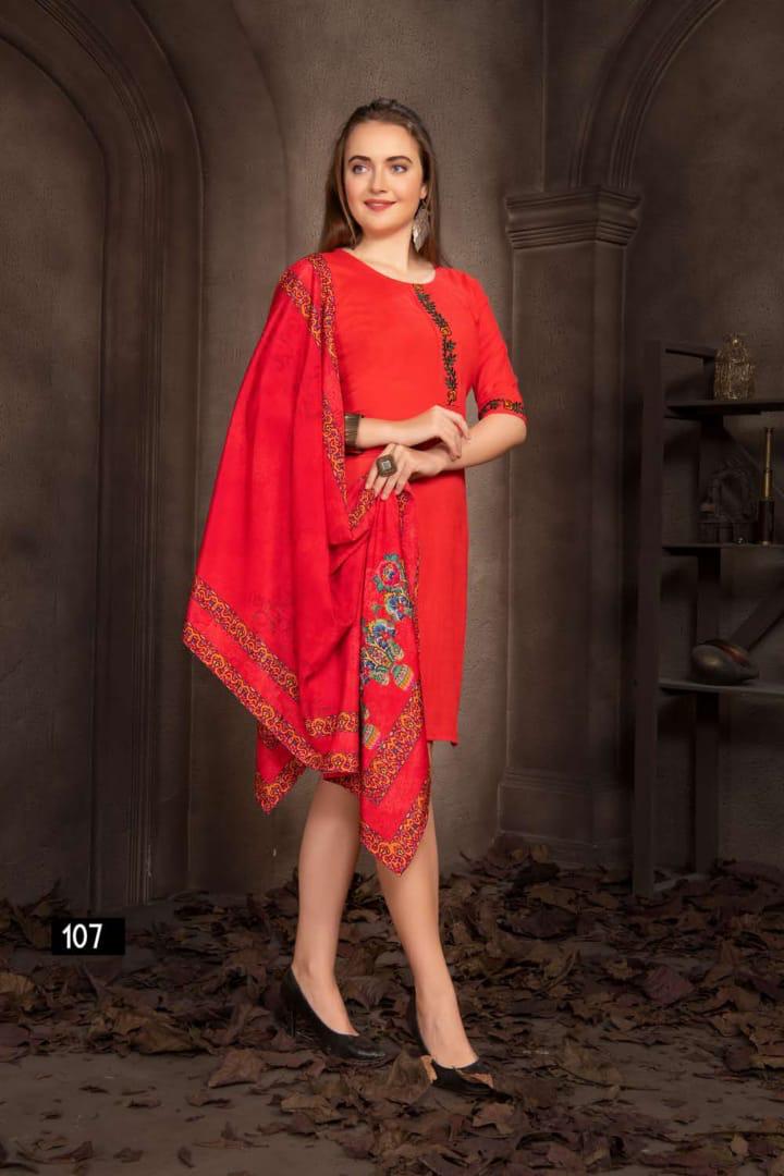 Ft Presents Springg Collection Of Heavy Rayon Slub Kurti With Dupatta
