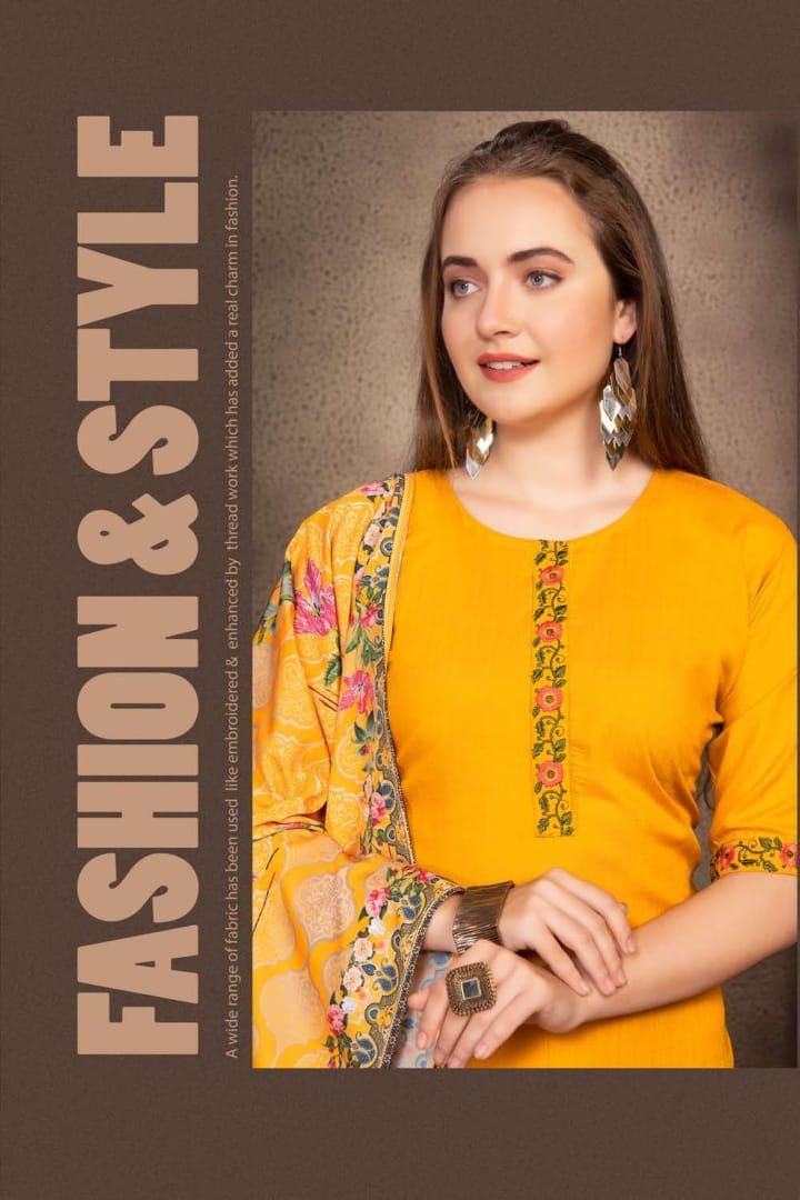 Ft Presents Springg Collection Of Heavy Rayon Slub Kurti With Dupatta