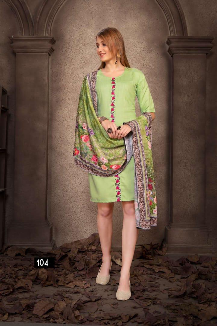 Ft Presents Springg Collection Of Heavy Rayon Slub Kurti With Dupatta