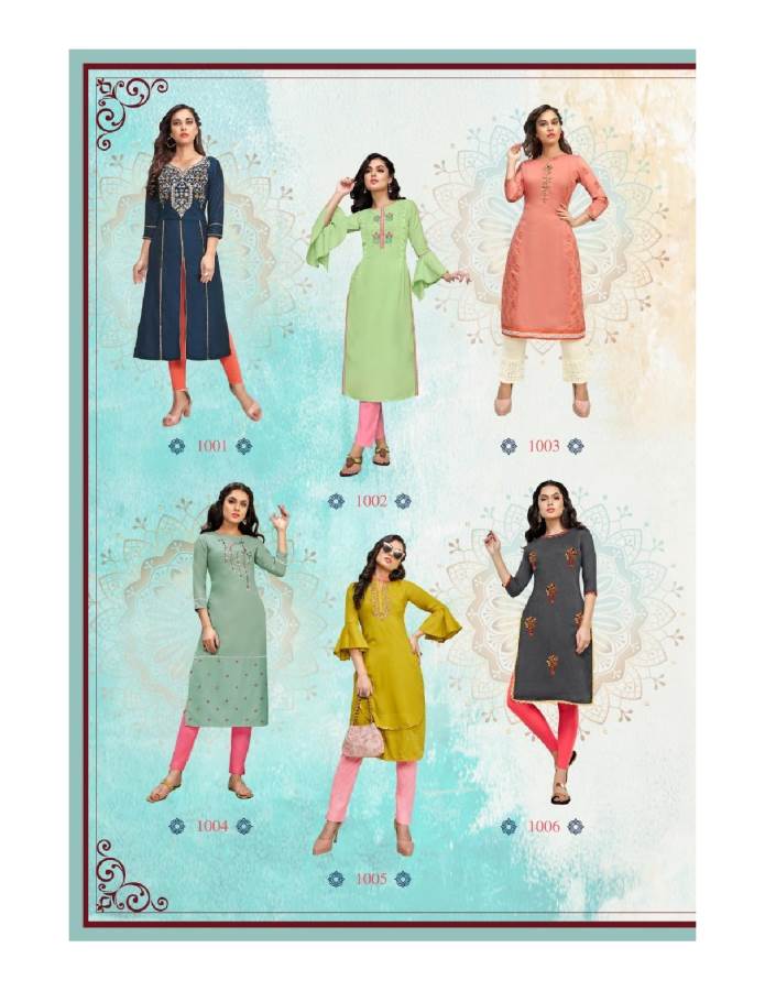 Kajal Style Presents Fashion Saga 1 Collection Of Muslin Classy Handwork Stylish Kurtis