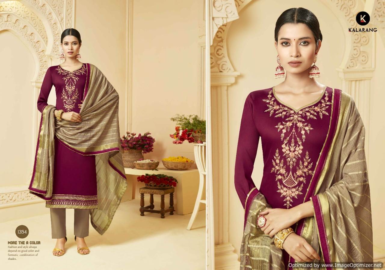 Kalarang Presents Jasmin 9 Collection Of Jam Silk Cotton Attractive Embroidered Dress Materials