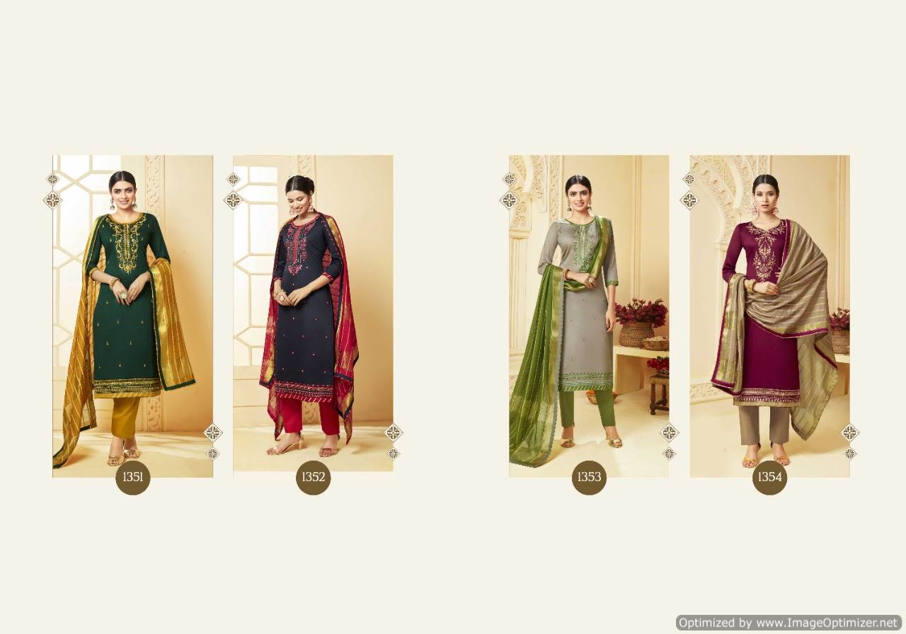 Kalarang Presents Jasmin 9 Collection Of Jam Silk Cotton Attractive Embroidered Dress Materials