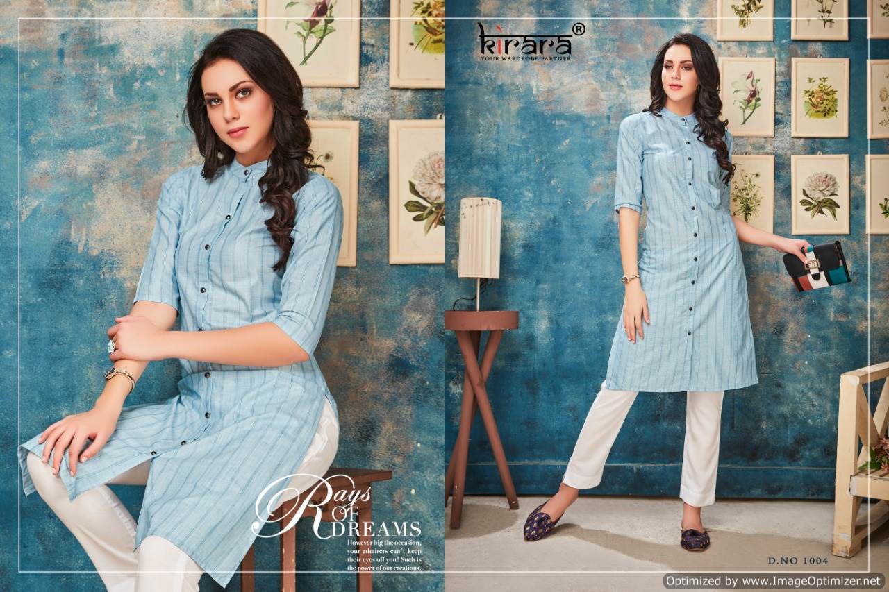 Kirara Presents Classic Collection Of Handloom Cotton Line Printed Casual Kurtis