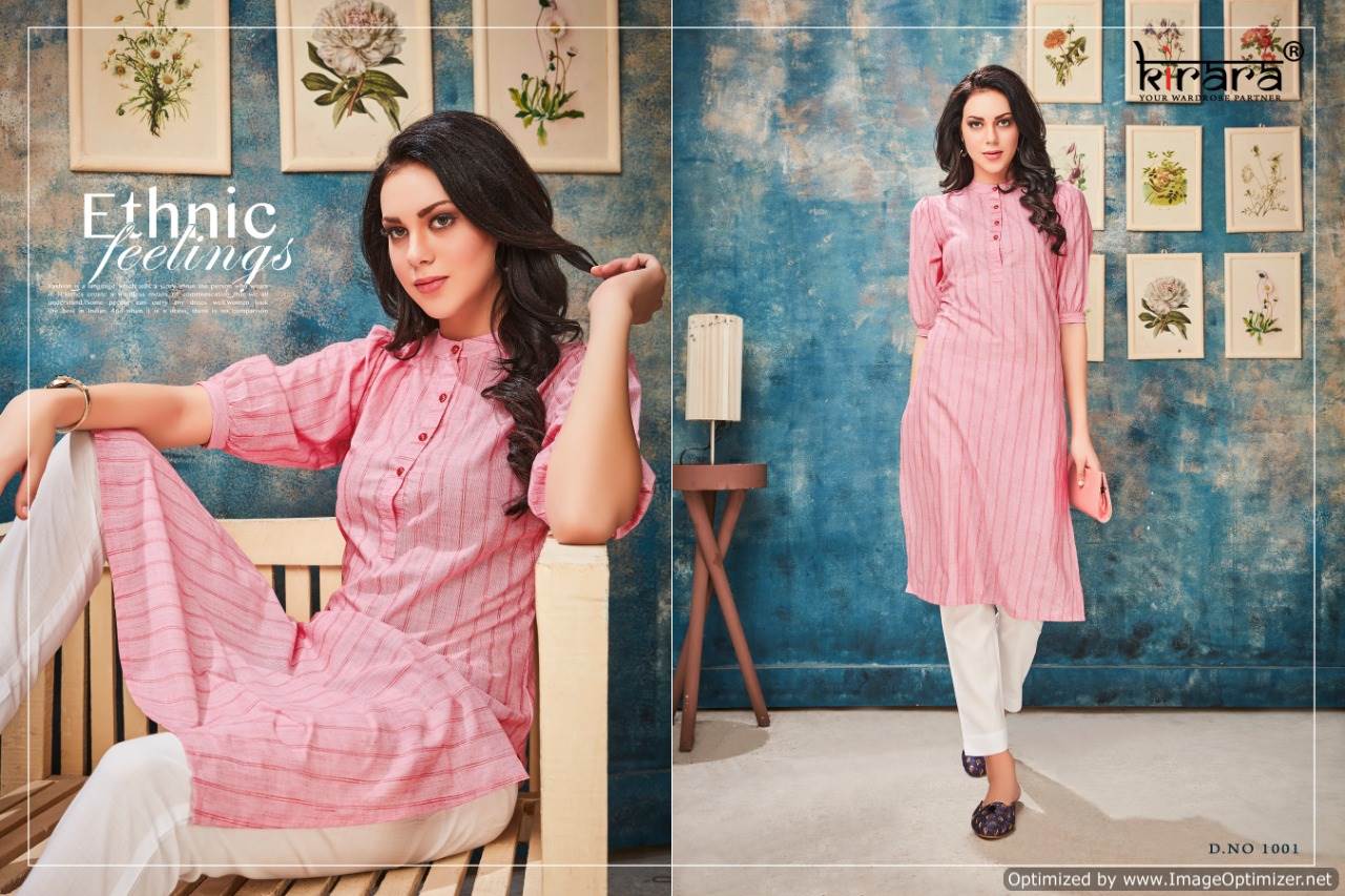Kirara Presents Classic Collection Of Handloom Cotton Line Printed Casual Kurtis