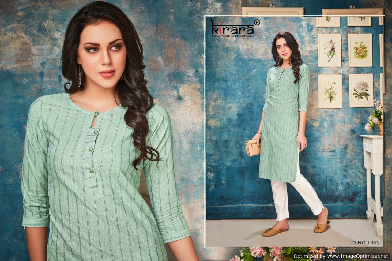 Kirara Presents Classic Collection Of Handloom Cotton Line Printed Casual Kurtis