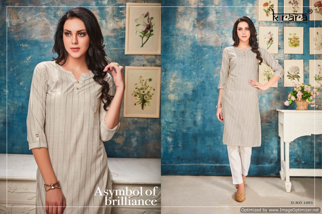 Kirara Presents Classic Collection Of Handloom Cotton Line Printed Casual Kurtis