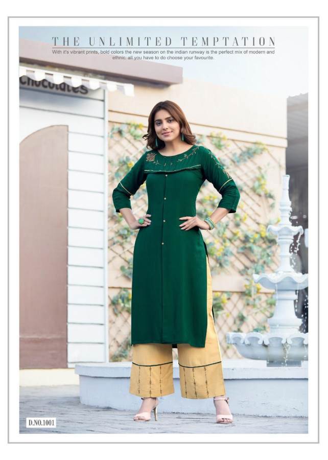 Ladies Flavour Presents Ginni Collection Of Modern Fancy Kurti With Bottom