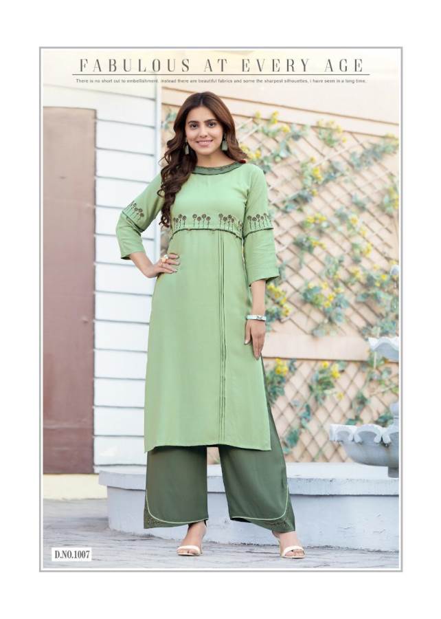 Ladies Flavour Presents Ginni Collection Of Modern Fancy Kurti With Bottom