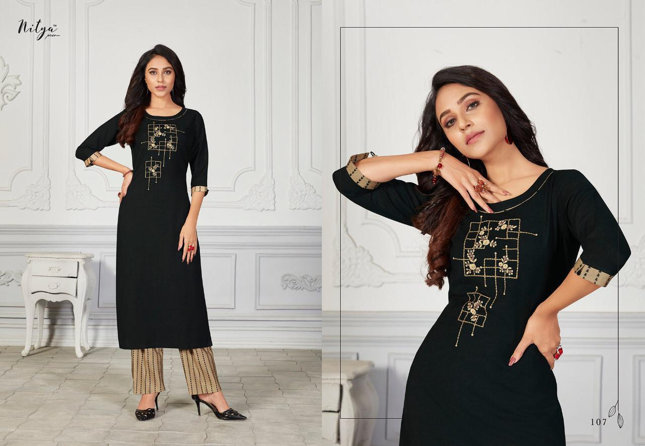 Lt Presents Nitya Mehar Collection Of Cotton Fancy Kurti With Bottom