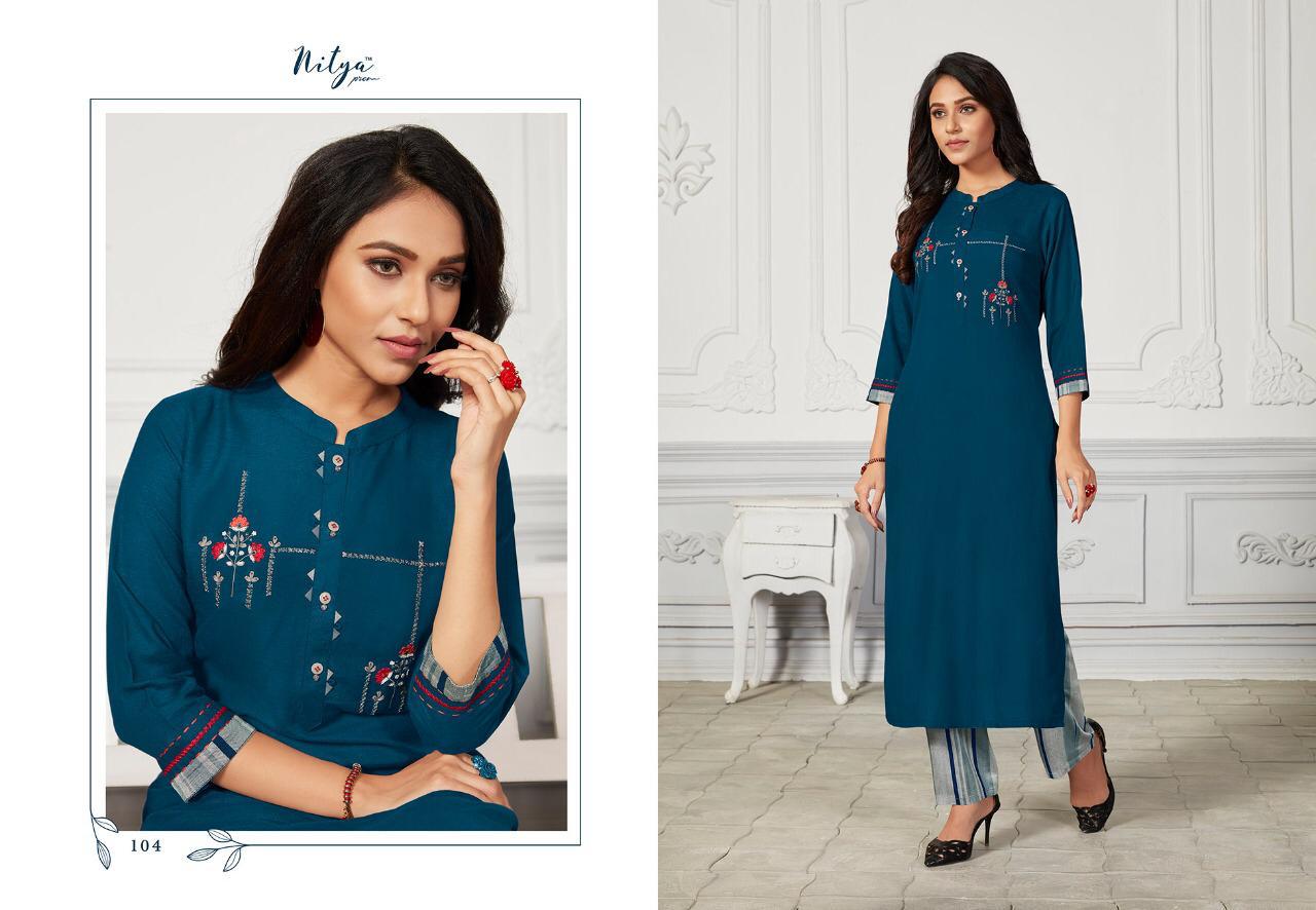 Lt Presents Nitya Mehar Collection Of Cotton Fancy Kurti With Bottom
