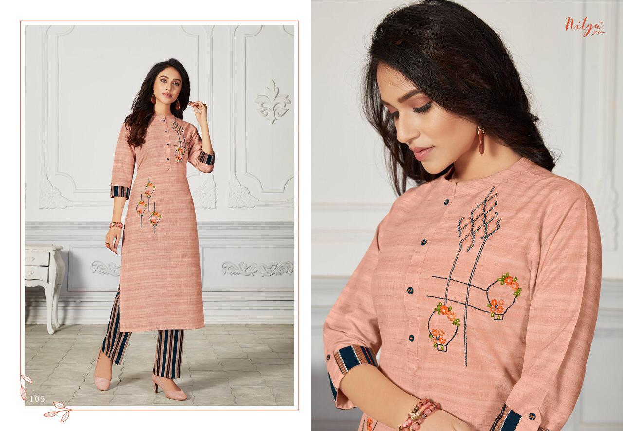 Lt Presents Nitya Mehar Collection Of Cotton Fancy Kurti With Bottom