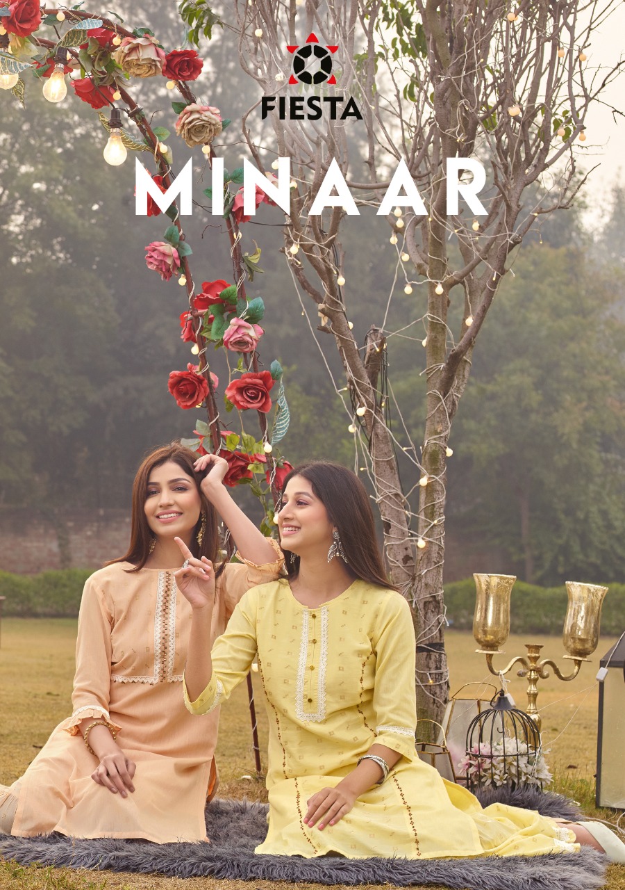 Fiesta Prsents Brand New Minaar Catalogue Kurtis With Sharara