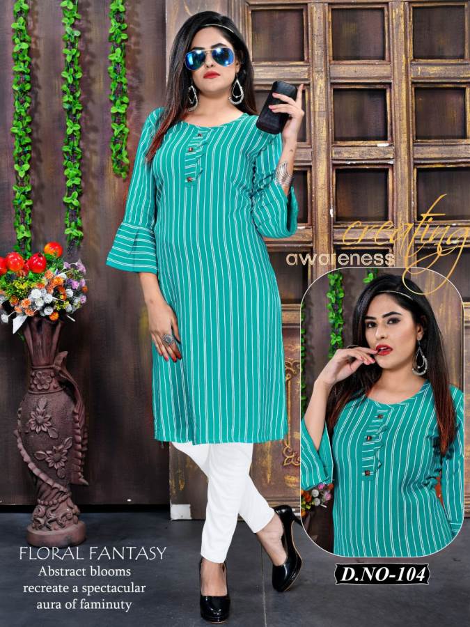 LILLY AMIRA Latest Designer Fancy Ethnic Wear Lining Rayon Katha kari Work  And Designer Sleeve Heavy Kurtis Collection - The Ethnic World