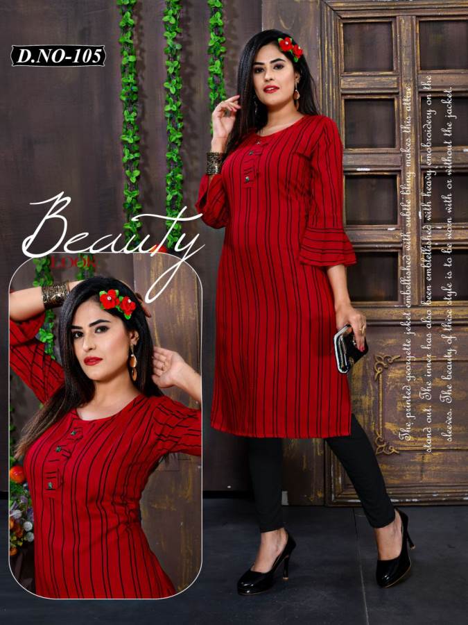 Mirayaa Presents Guldasta Collection Of Heavy Rayon Lining Printed Casual Kurtis