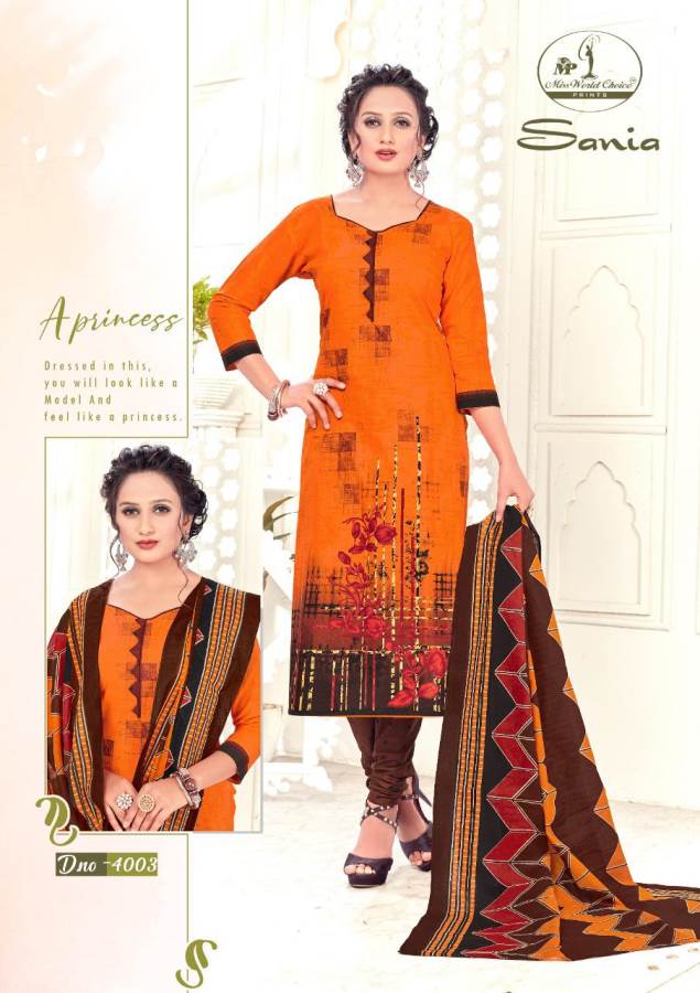 Miss World Presents Saniya Collection Of Pure Cotton Printed Dress Materials