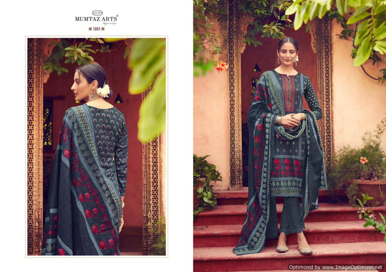 Mumtaz Arts Presents Fiza Collection Of Pure Jam Satin Attractive Kashmiri Work Dress Materials