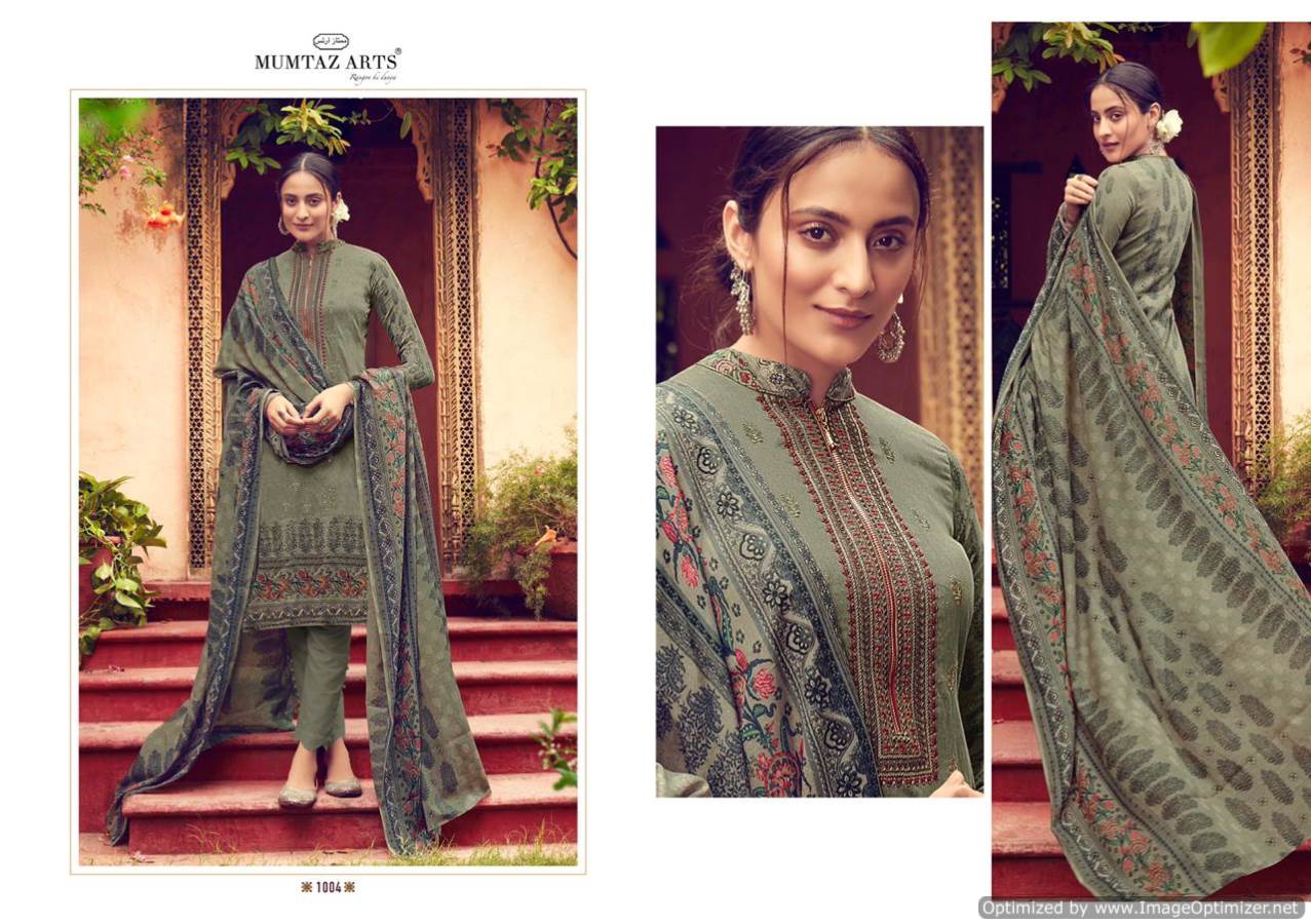 Mumtaz Arts Presents Fiza Collection Of Pure Jam Satin Attractive Kashmiri Work Dress Materials