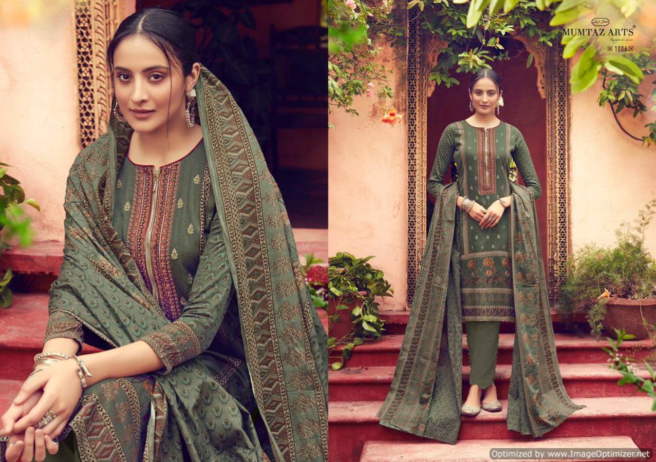 Mumtaz Arts Presents Fiza Collection Of Pure Jam Satin Attractive Kashmiri Work Dress Materials