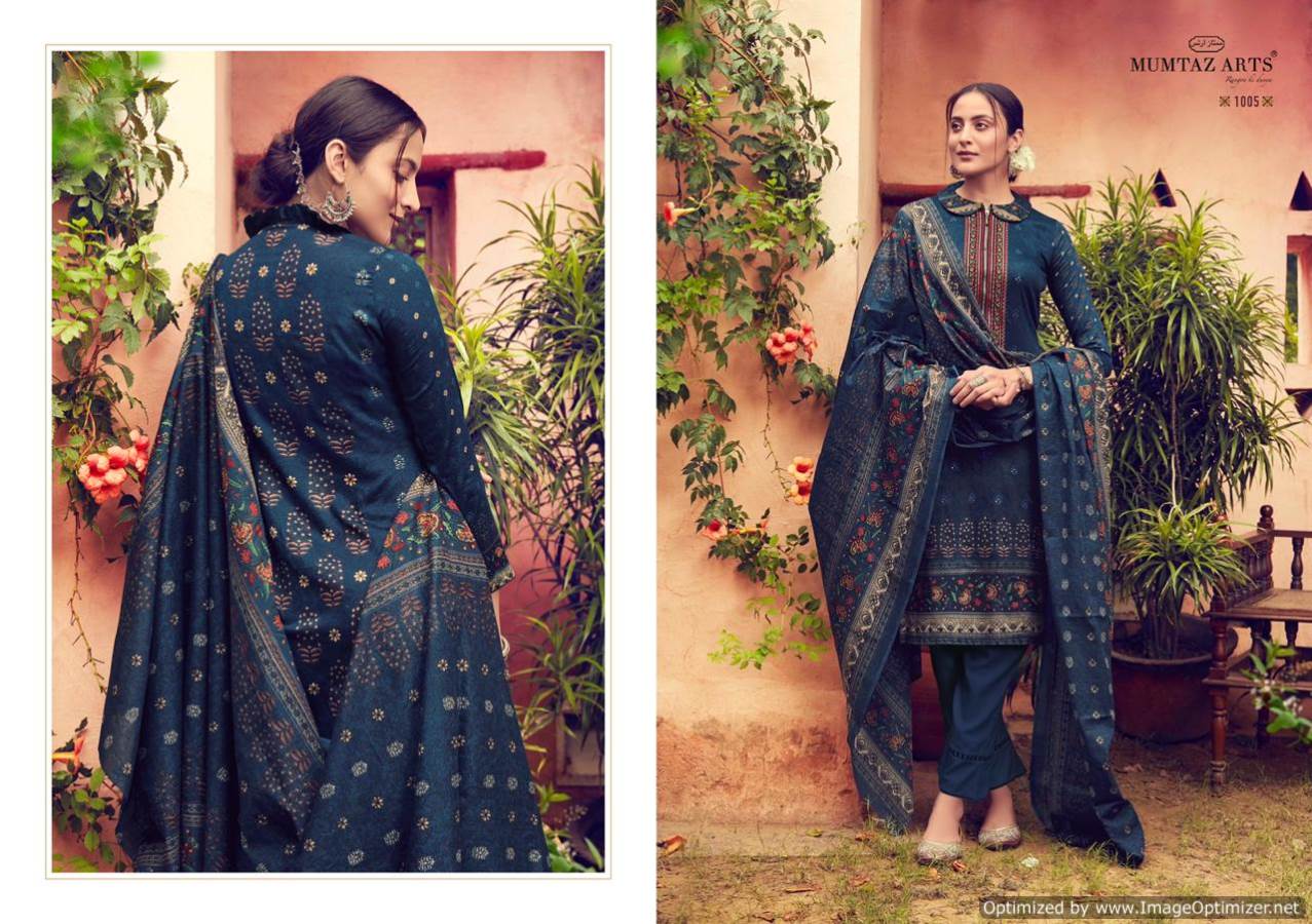 Mumtaz Arts Presents Fiza Collection Of Pure Jam Satin Attractive Kashmiri Work Dress Materials